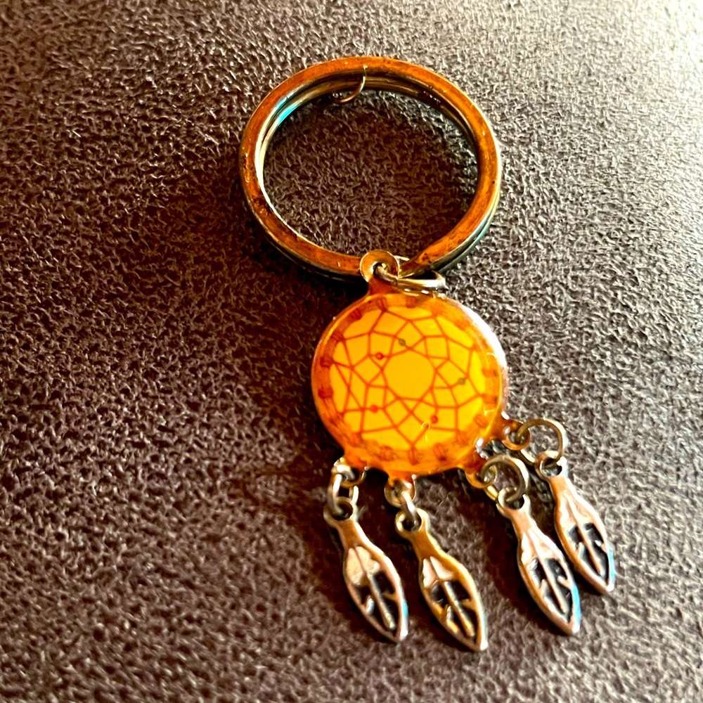 VINTAGE INDIAN DREAM CATCHER KEY RING ~ Collectible Tribal